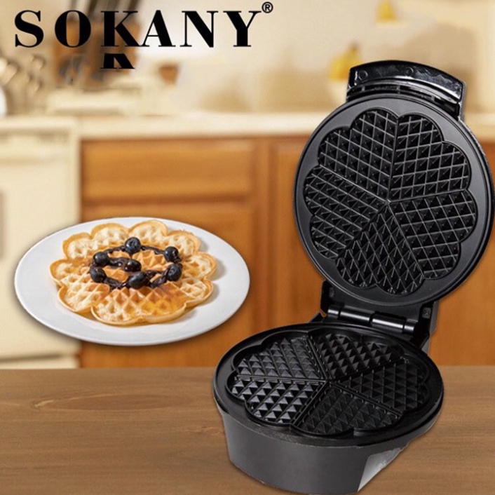 [Mã ELHADEV giảm 4% đơn 300K] Máy làm bánh Waffle, Nướng bánh kẹp tổ ong đơn Sokany