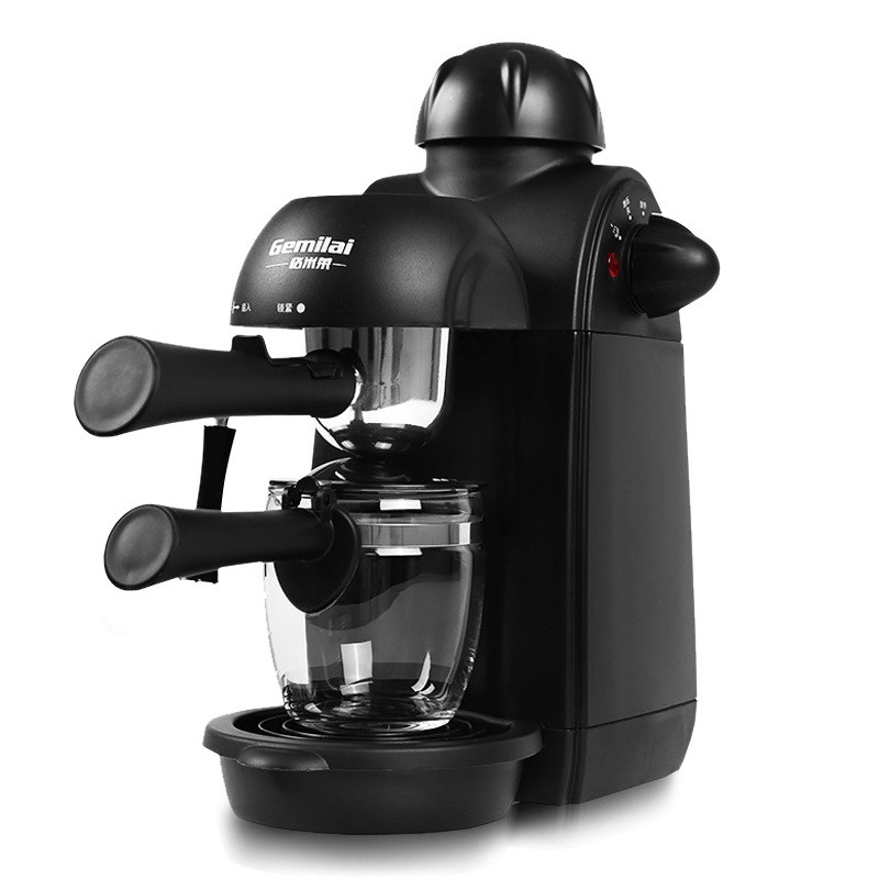 Máy Pha Cà Phê Gia Đình Công Suất 800W, Máy Pha Café Gia Đình Mini Chống Nhỏ Giọt, Chức Năng Pha Espresso, Tạo Bọt Sữa.