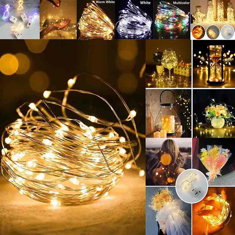 Dây đèn Led Đèn LED đom đóm 3 mét dùng pin lễ cưới đèn trang trí đèn