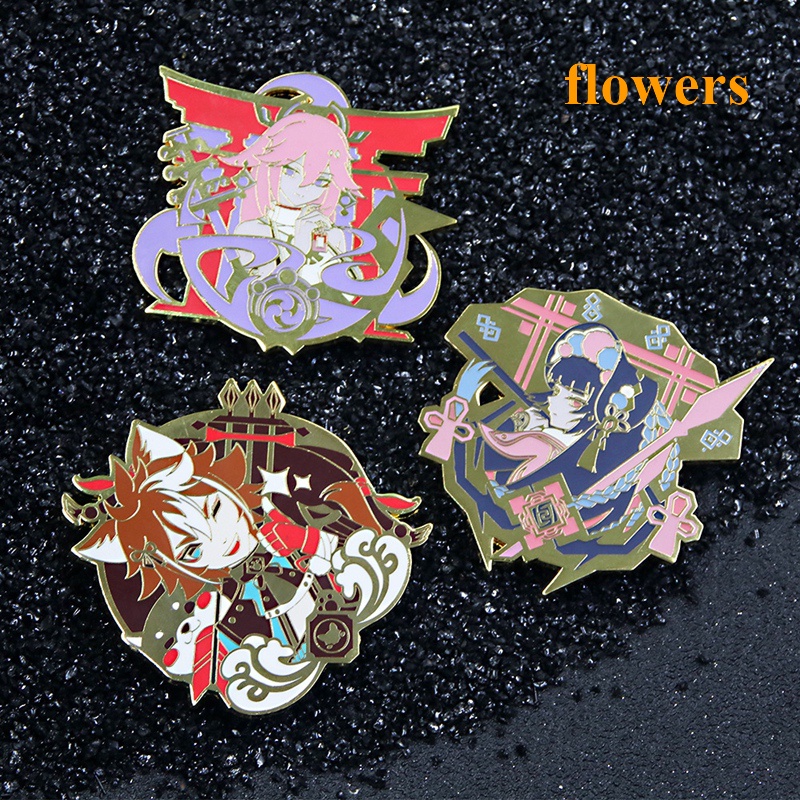 Ghim Cài Áo Kim Loại Tráng Men Hình Anime Genshin Game Xiao