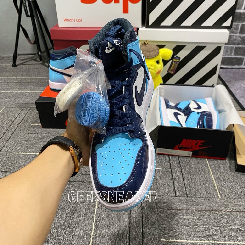 [GeekSneaker] Giày Jordan 1 Blue Chill UNC Patent | BigBuy360 - bigbuy360.vn