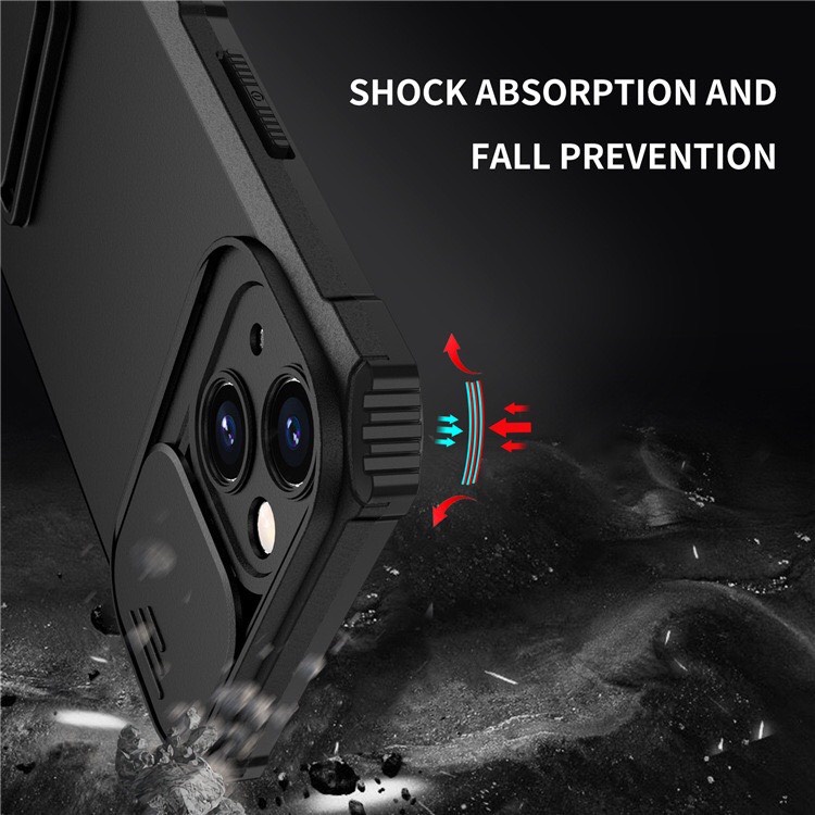 Ốp lưng chống sốc bảo vệ camera iphone 6 7 8 plus x xs max 11 12 13 14 pro max mini giá đỡ đứng - nắp trượt - autofocus
