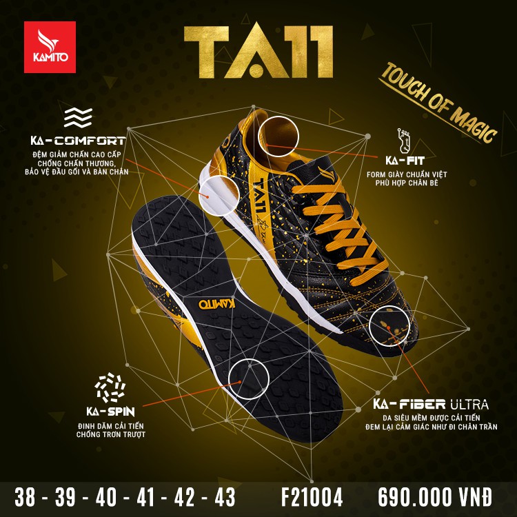 GIÀY ĐÁ BÓNG KAMITO TA11 GIÀY ĐÁ BÓNG SÂN CỎ NHÂN TẠO