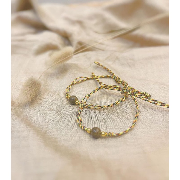 Vòng Tay Nữ trầm tự nhiên tết chỉ ngũ sắc handmade mix bi bạc freesize TUDO Vòng gỗ phong thủy