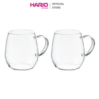 Bộ 2 ly thủy tinh HARIO 360ml - Round Mug 2pc Set RDM-1824