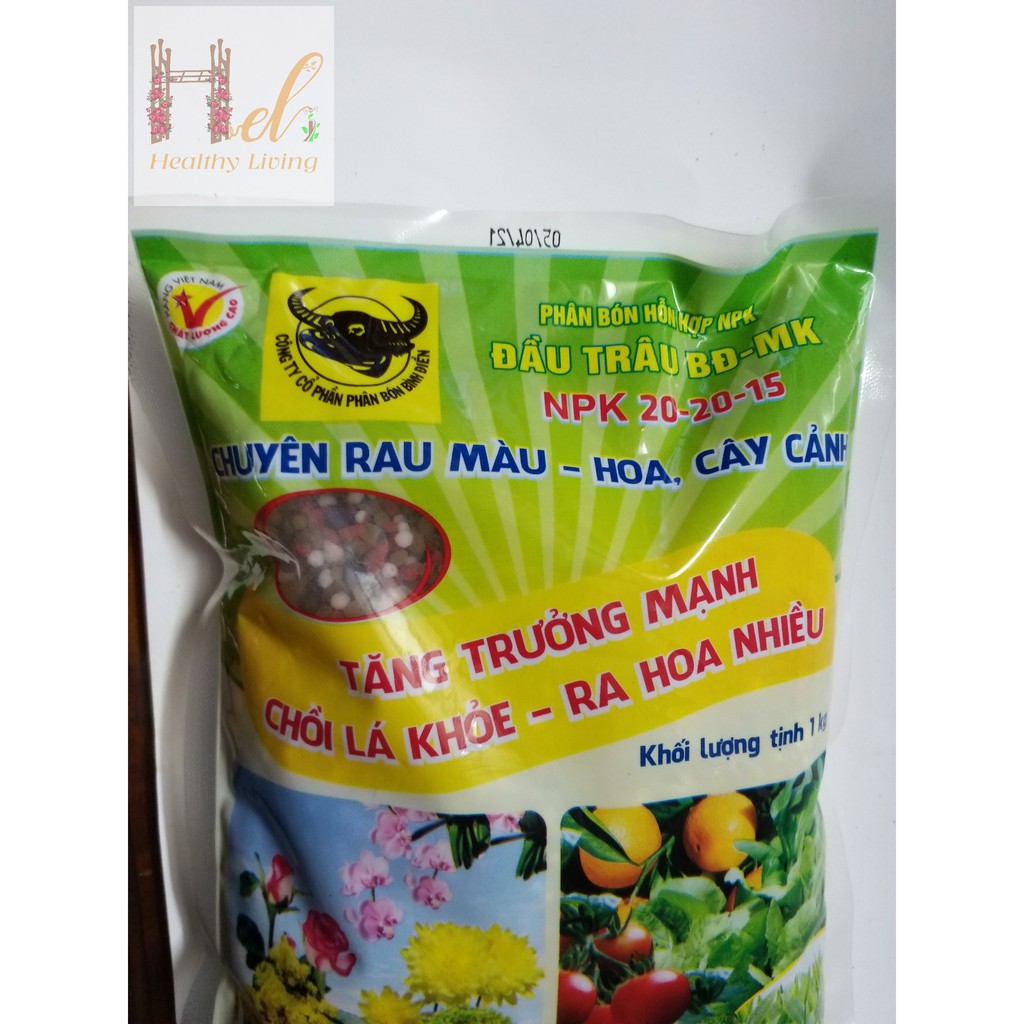 Phân Bón Đầu Trâu NPK 20-20-15 Giúp Chồi Lá Khỏe, Cây Ra Hoa Nhiều, Hoa Đẹp, Lâu Tàn