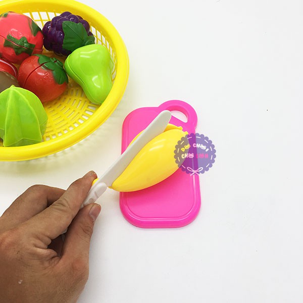 Đồ chơi rổ đựng trái cây cắt bằng nhựa Long Thủy - Cắt nấu trái cây - Đồ chơi nấu ăn cho bé gái