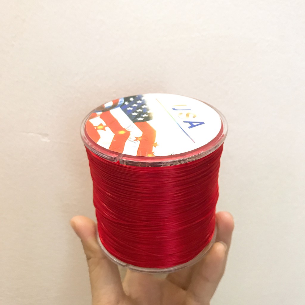 Chỉ tơ chỉ chun xỏ hạt đá xâu hạt đá phong thủy loại cuộn lớn (chỉ dây thun)