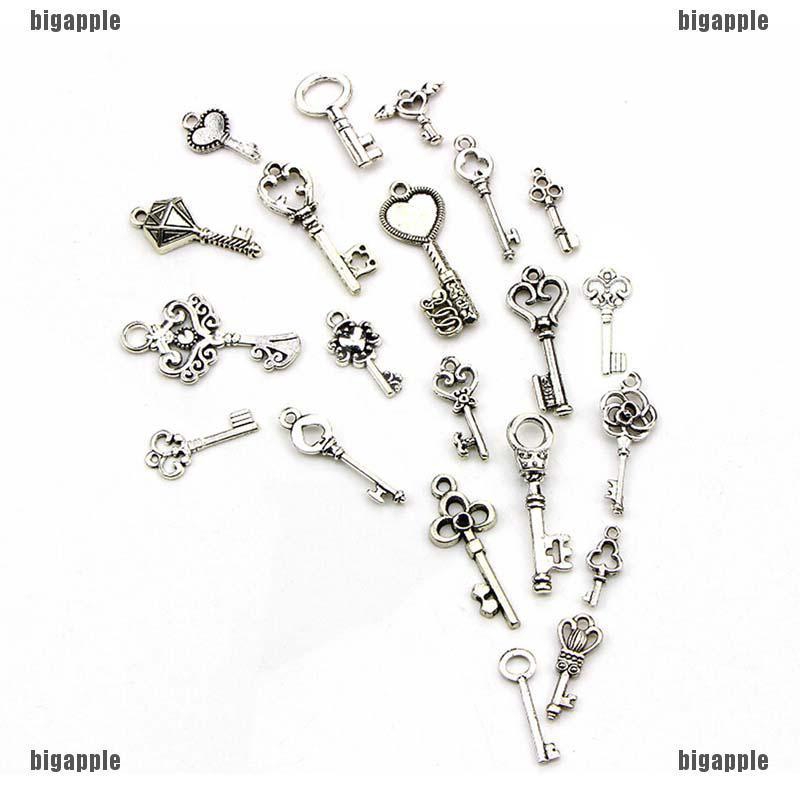 Bộ 50 mặt dây chuyền bạc hình chìa khóa thời trang