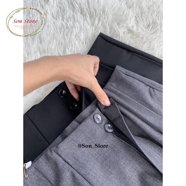 Quần baggy công sở cạp liền 2 cúc xếp ly đùi | BigBuy360 - bigbuy360.vn