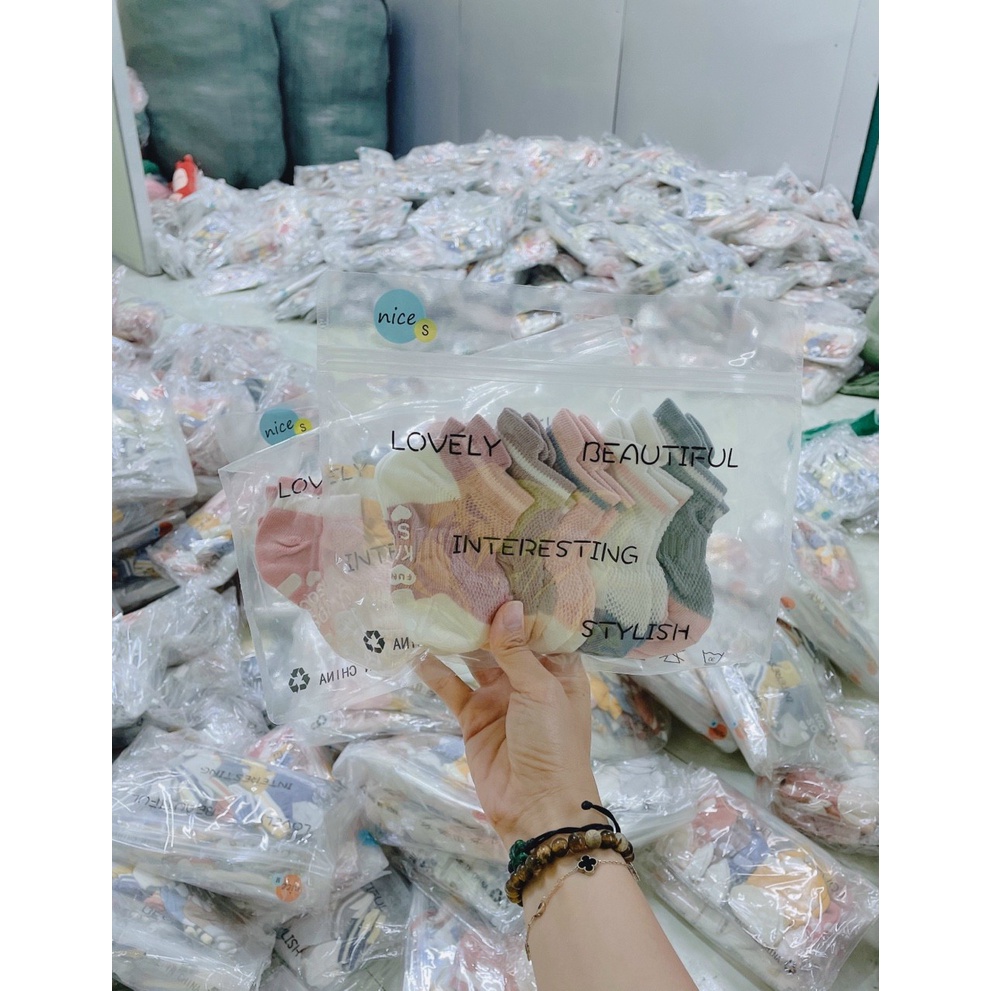 V01. SET 5 ĐÔI VỚ LƯỚI HÈ CHỐNG TRƯỢT CAO CẤP CHO BÉ