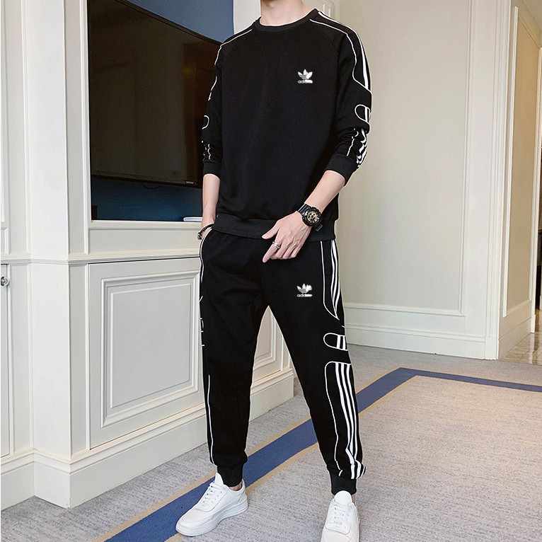 Bộ thể thao nam dài tay thu đông, bộ đồ nỉ nam mặc nhà BD128 Đức Sport