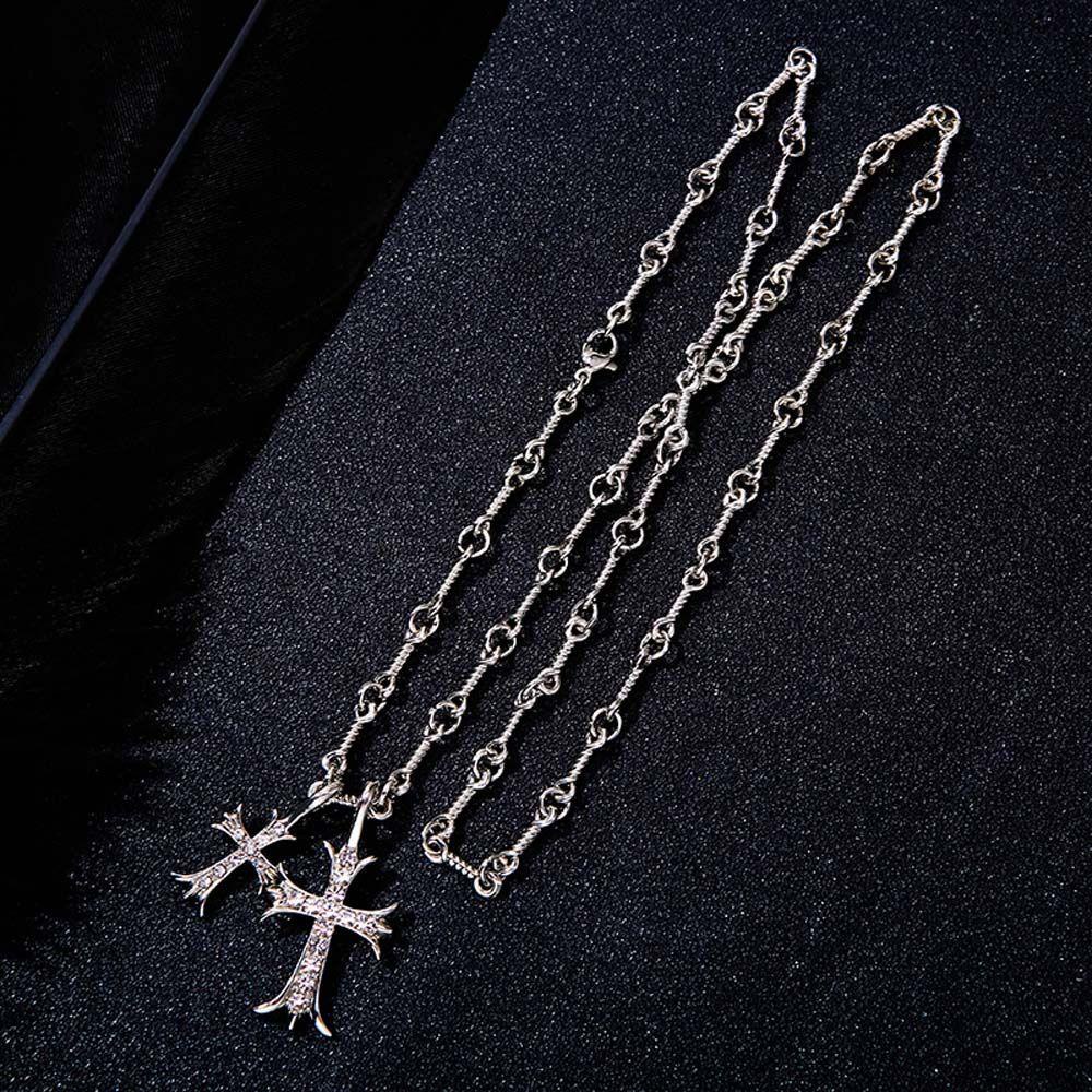 Vòng cổ Phong Cách Punk Cá Tính Cho Nam Và Nữ|Vòng cổ Mặt Chữ Thập Đính Đá Zircon