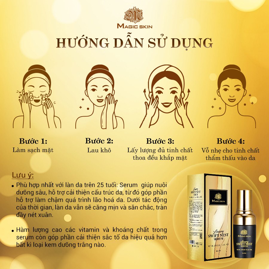 Serum Yến Magic Skin  Căng Bóng Dưỡng Trắng Dưỡng Ẩm Ngăn Ngừa Lão Hóa ✔ CHÍNH HÃNG