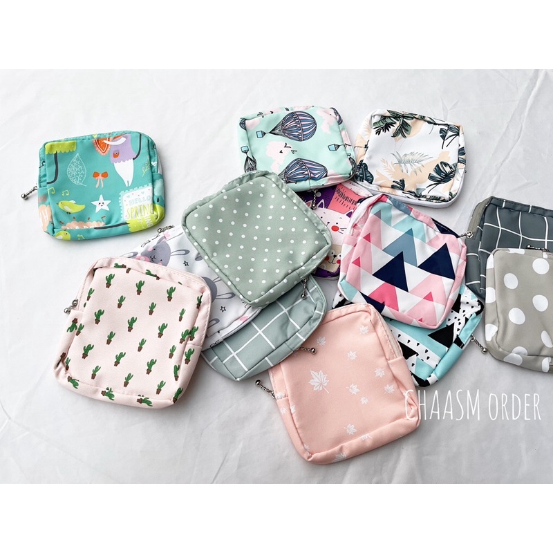 SẴN - Túi mini đựng mĩ phẩm/ băng vệ sinh