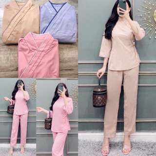 [HÀNG CAO CẤP] Set Đồ Lam Đi Chùa Cổ Chéo Cột Nơ Kiểu Trung Hoa