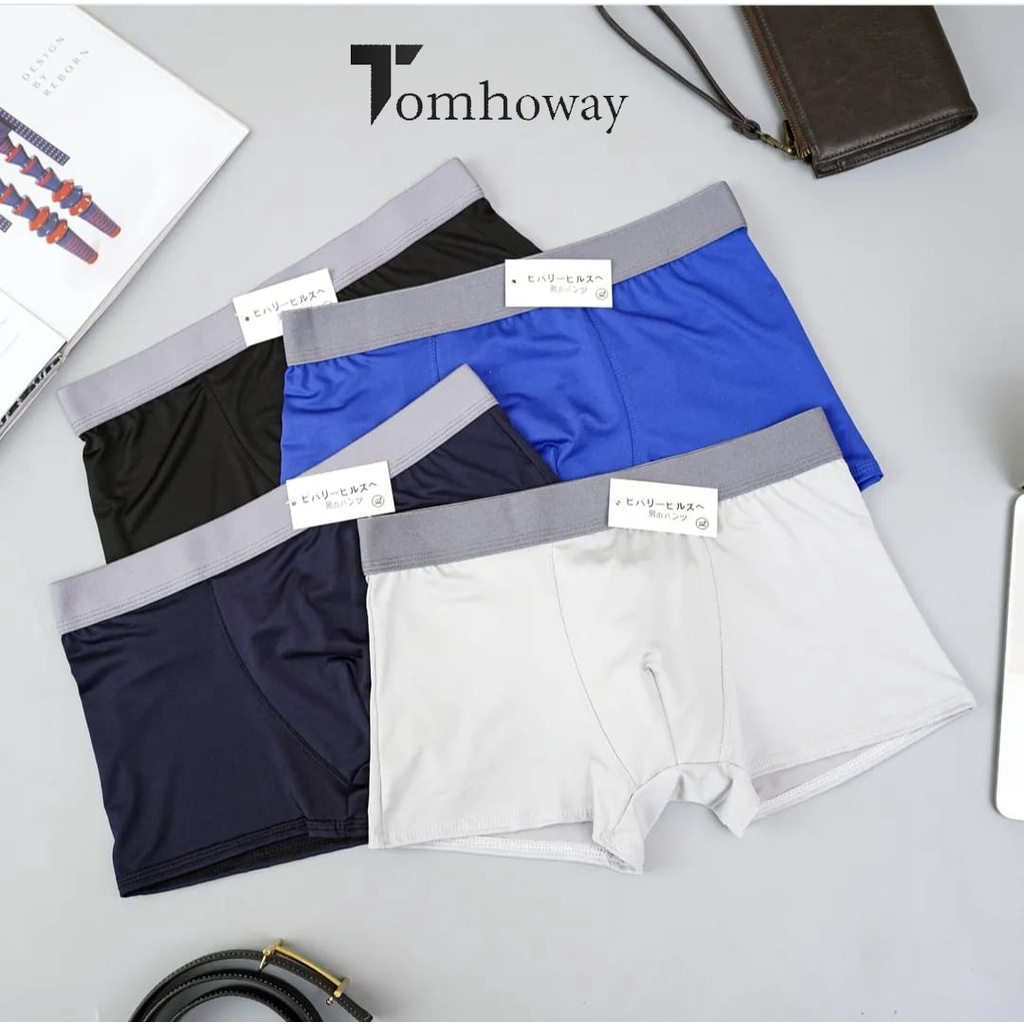 Quần sịp nam cotton sợi thun lạnh cao cấp cạp mảnh chống nhăn co giãn 4 chiều thoáng khí thấm hút tốt - Tomhoway