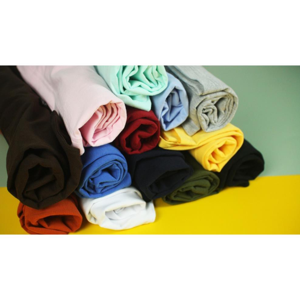 Áo thun trơn unisex cotton 100% - 12 màu ( trắng, đen, xanh duong, xanh ngọc, vàng, cam đất, xám..) ⭐