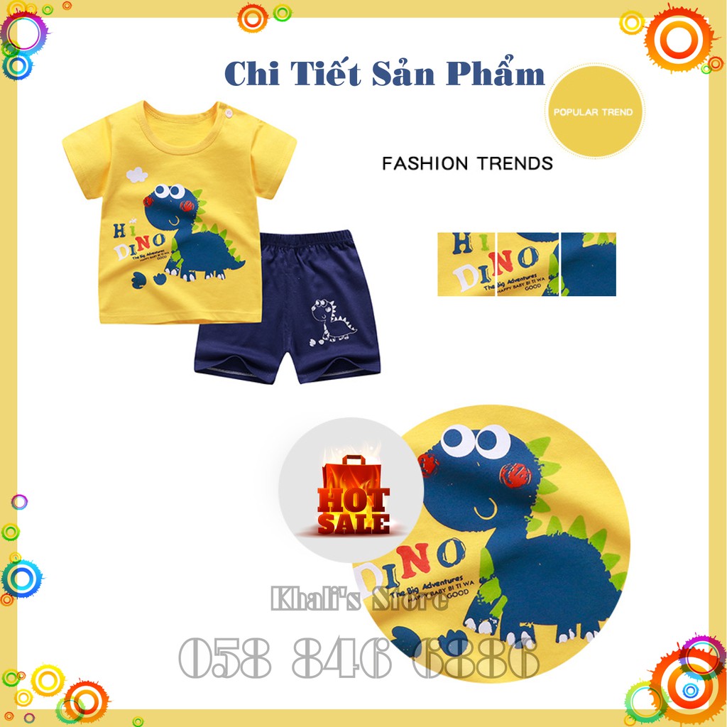 Bộ cotton cộc tay xuất Hàn cho bé từ 1-6 tuổi