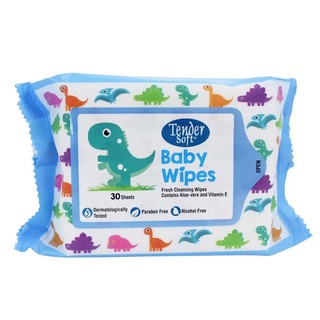 Combo 7 gói Khăn Giấy Ướt Cho Bé Tender Soft Baby Wipes Có Mùi - 30 tờ