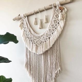 Macrame treo tường nghệ thuật size 55x70 ( hình thật)