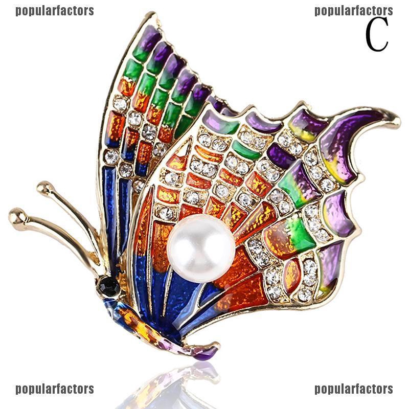 Ghim Cài Áo Hình Bướm Đính Đá Pha Lê Dễ Thương