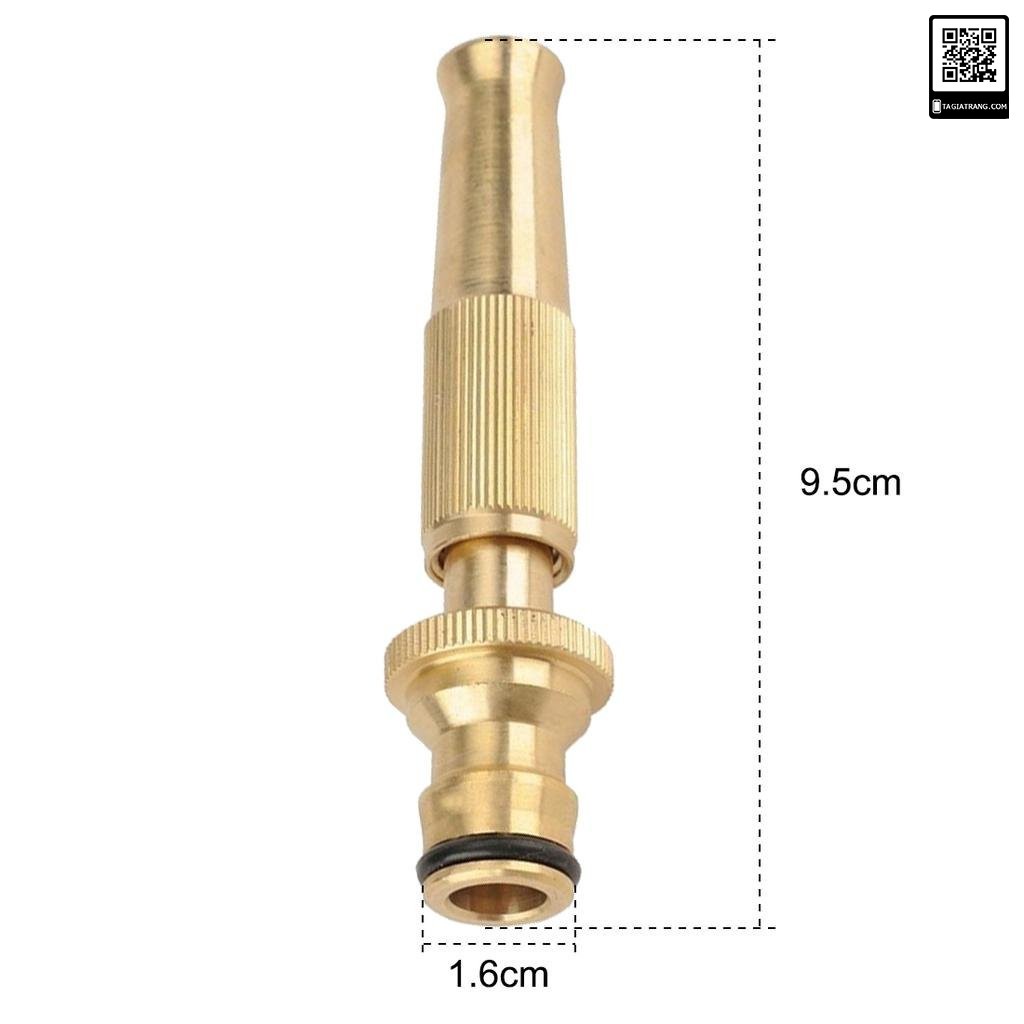 Đầu vòi xịt tăng áp bằng đồng rửa xe, tưới cây áp lực cao