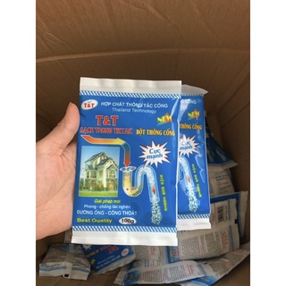 Bột thông tắc cống cực mạnh gói 100g, thông bồn cầu, bồn rửa bát, cống thoát nước...