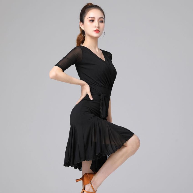 Đầm Khiêu Vũ Latin Ôm Eo Thiết Kế Dễ Thương Cho Nữ