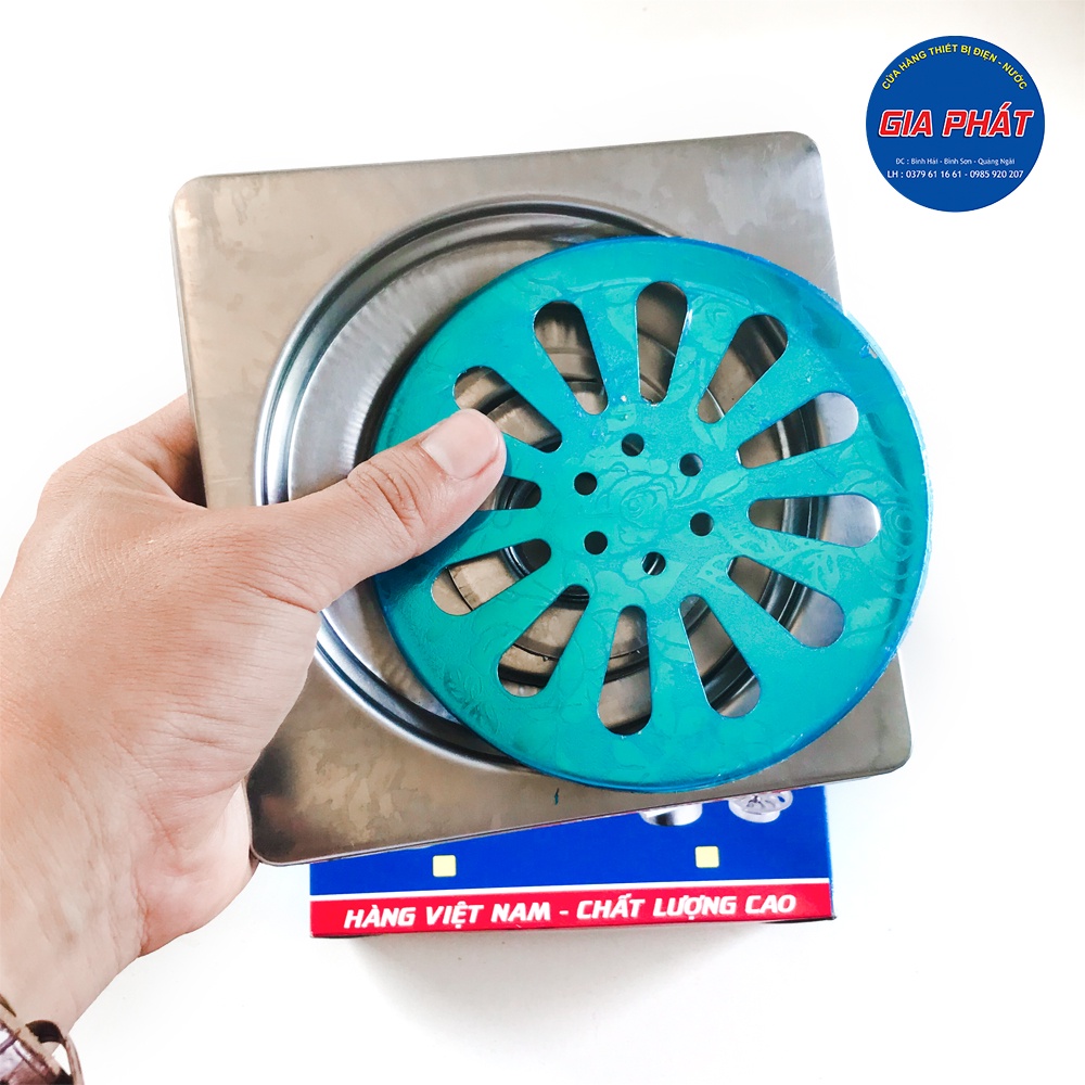 Phiễu thoát sàn - Phiễu lọc rác - Chống hôi - Inox 304 - 15x15 Phi 60-  Phi 90