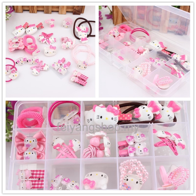 Mới Bộ Kẹp Tóc Hello Kitty Cho Bé Gái