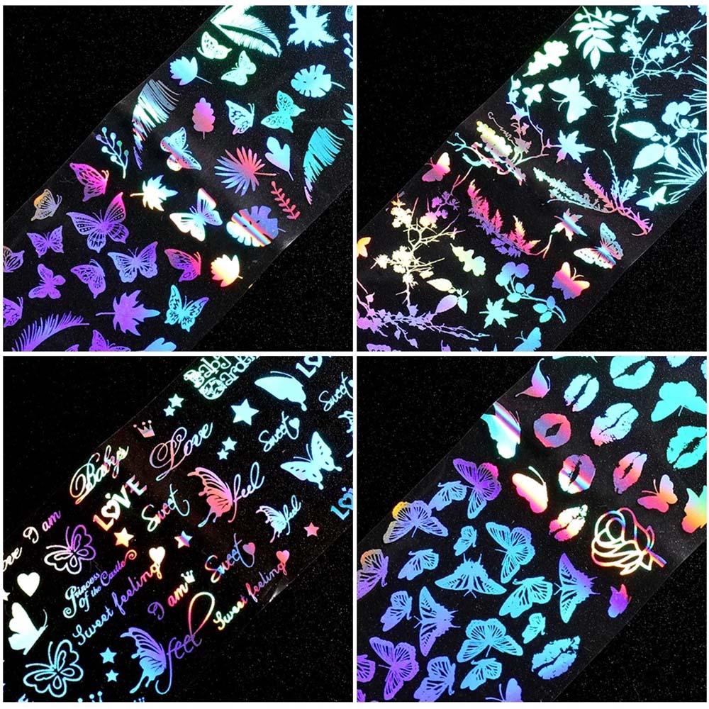 Bộ Lá Phong / Lá Phong / Bướm Màu Laser Dán Móng Nghệ Thuật DIY