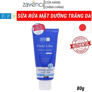 Sữa rửa mặt HADA LABO Perfect White Cleanser dưỡng trắng da hoàn hảo (hàng chuẩn chính hãng - 80g)