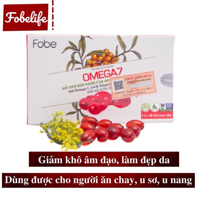 Viên uống Omega7- Giảm Khô Âm Đạo, Dưỡng Ẩm, Làm Đẹp Da, Giảm Khô Mắt (Hộp 10 viên)- Đạt chuẩn GMP