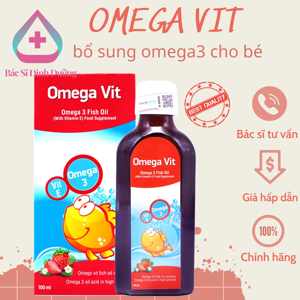 Omega Vit - giúp bổ sung acid béo Omega 3, EPA, DHA cho bé