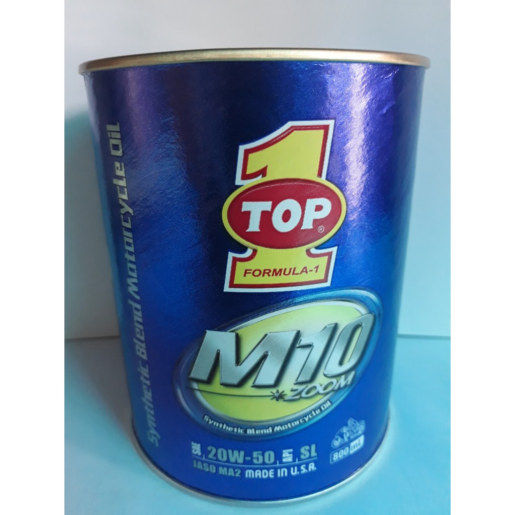 Nhớt Xe Số Top 1 M10 ZOOM 20W50 MA2 SL 800ML Nhập Khẩu Nguyên Lon Từ Mỹ, Bao Bì Chống Giả.