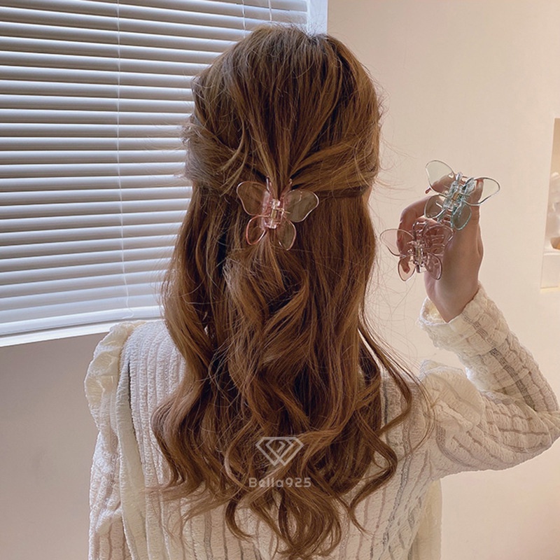 Kẹp càng cua Bella 925 cạp tóc hình bướm phong cách Hàn Quốc