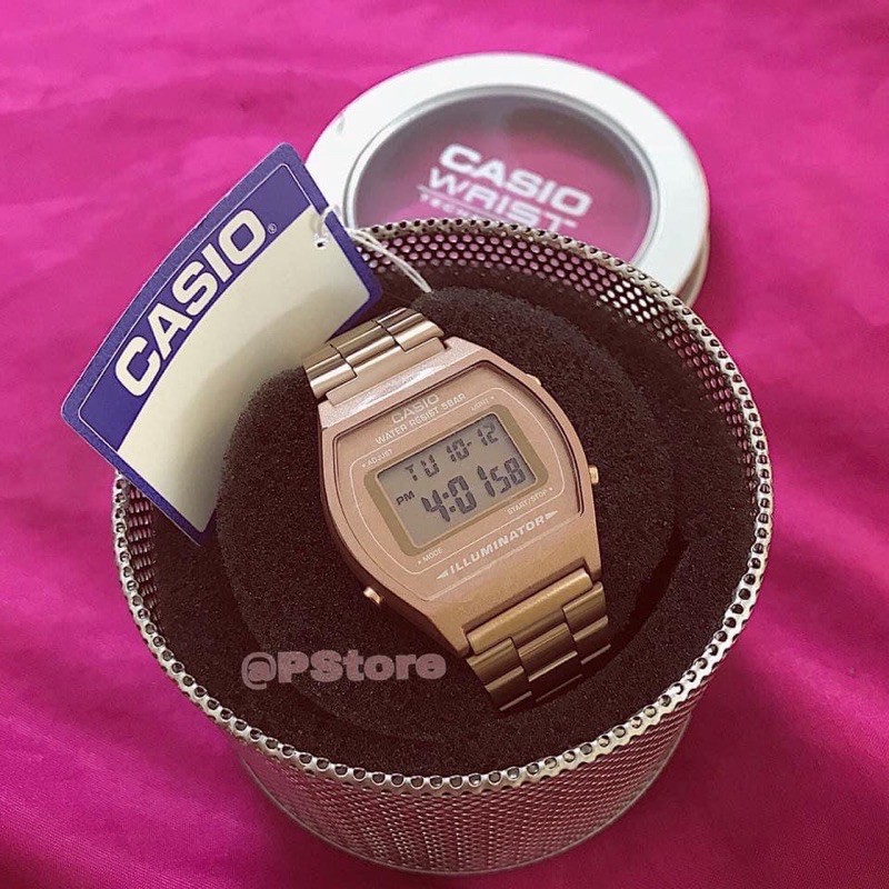 Đồng hồ nữ dây thép Casio B640wc rose gold chính hãng