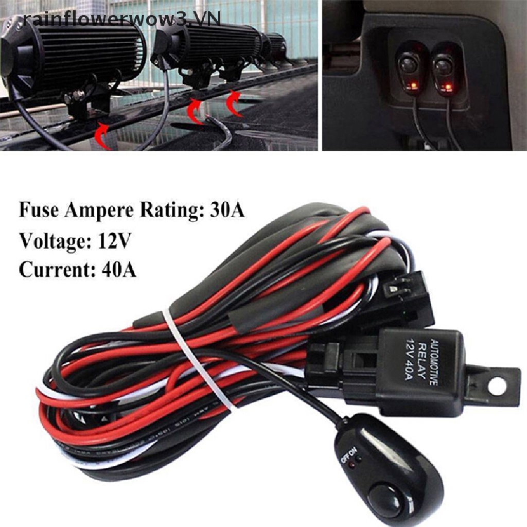 Bộ Rơ Le Công Tắc Điều Khiển Đèn LED Sương Mù 12V 40A
