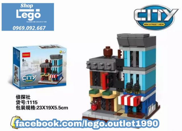 Xếp hình tòa nhà khu phố Pari nước Pháp hoa lệ Streetview Modular Lego Minifigures Decool 1114 1119