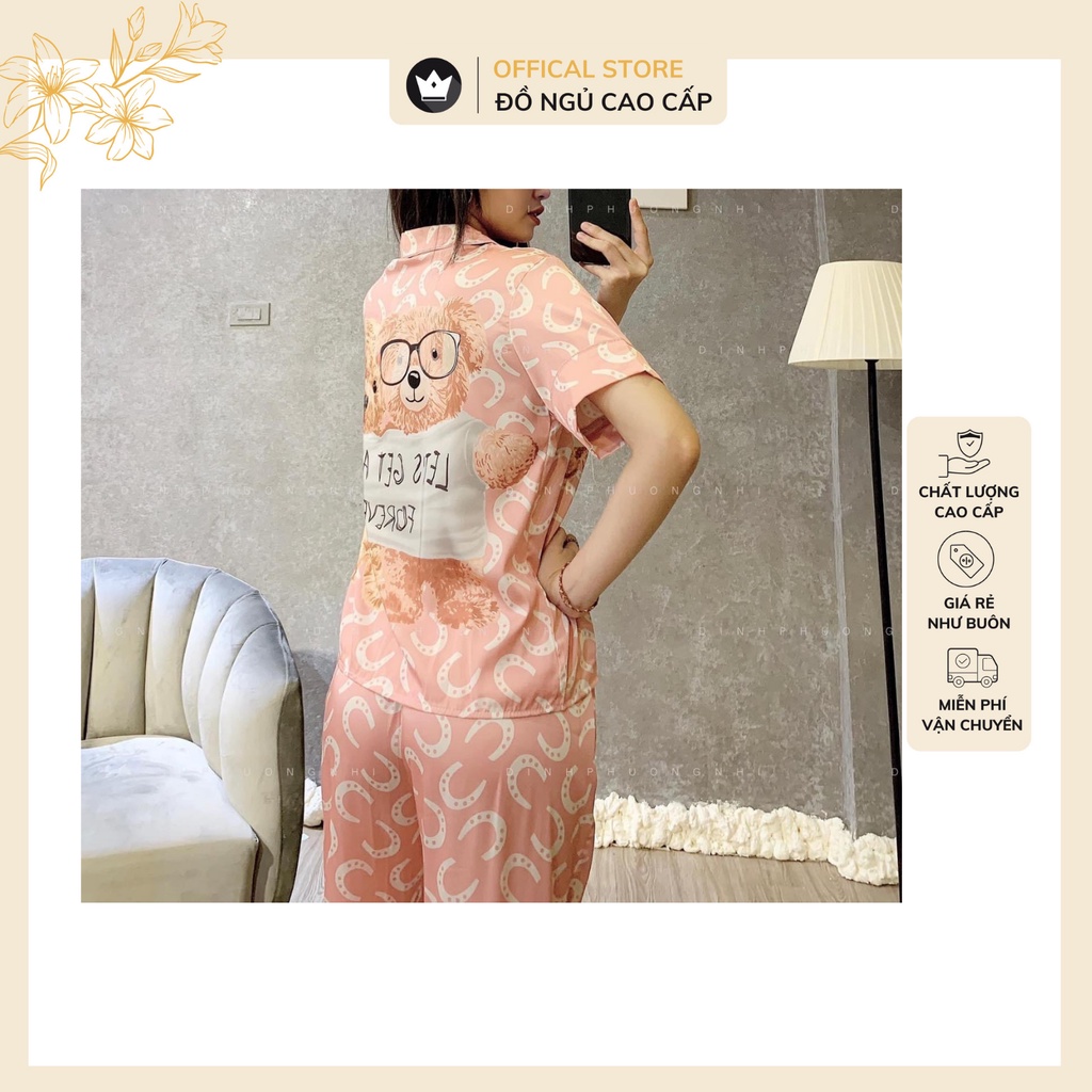 Đồ bộ Pijama - Bộ lụa Latin cộc tay + quần dài Cao Cấp,thiết kế trẻ trung,họa tiết nhẹ nhàng | BigBuy360 - bigbuy360.vn
