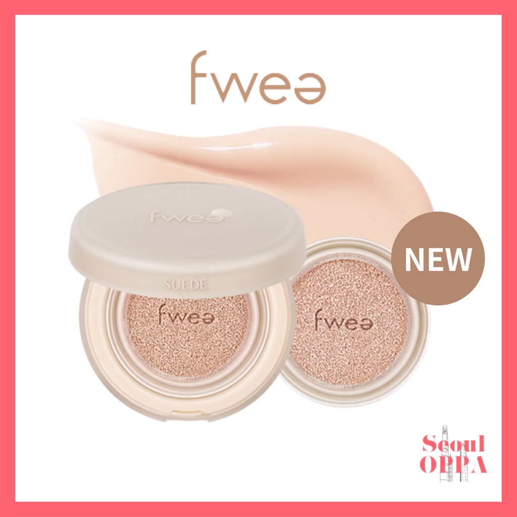 [Fwee] Cushion Suede Ver 15g*2 Refill Matte Foundation Phấn Nước Kem Nền Kem Lót Trang Điểm Makeup