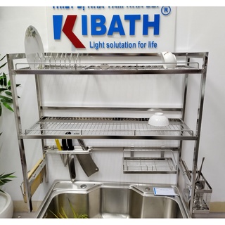 Kệ úp chén trên bồn rửa kibath inox 304 2 tầng