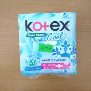 Băng vệ sinh Kotex Thảo Dược Cool Siêu Mỏng Cánh (8miếng)