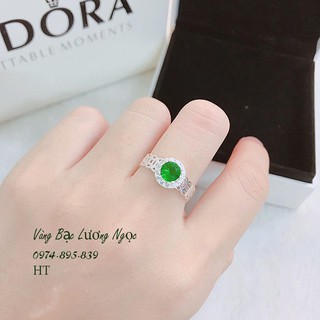 Nhẫn bạc nữ kim tiền đính đá đủ màu