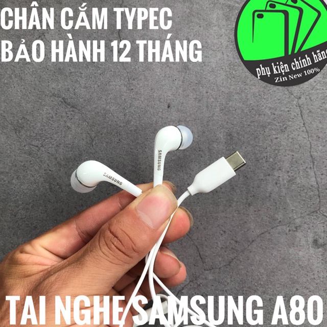 Tai nghe SAMSUNG A70, A80 (chân cắm Type - C) Chính hãng - Tặng kèm dây quấn bảo vệ