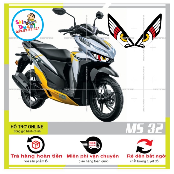 TEM DÁN ĐÈN SƯƠNG MÙ XE VARIO 2020 (DECAL TRONG SUỐT) MS 32 - SHINDECAL2