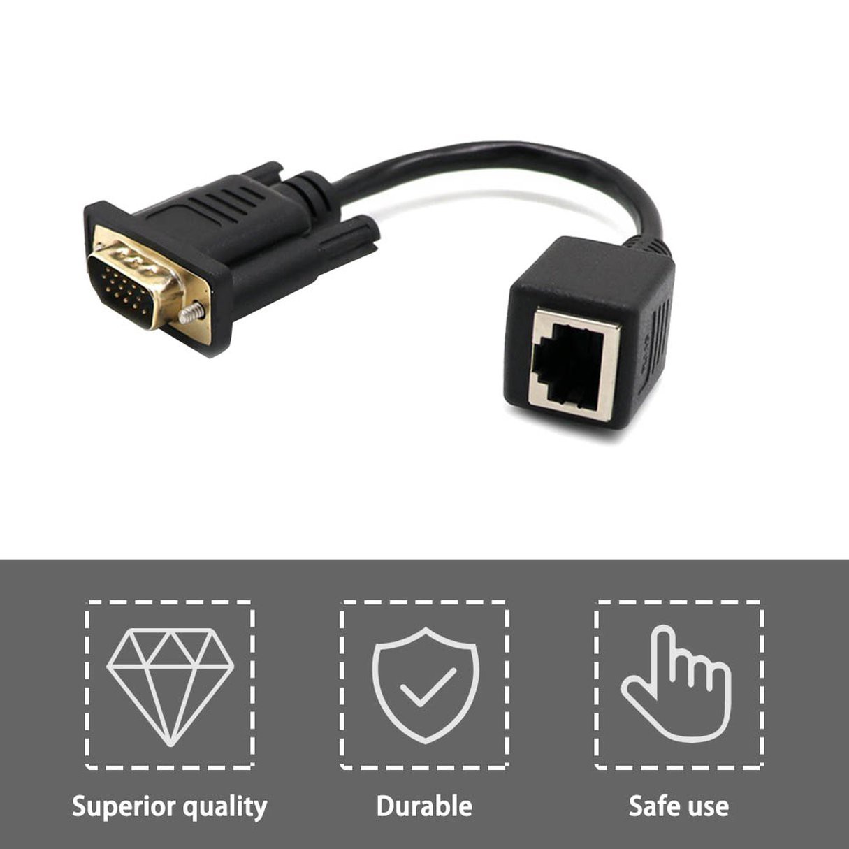 Dây Cáp Chuyển Đổi Từ 0.15m Vga Sang Lan Cat5 Cat5e Rj45