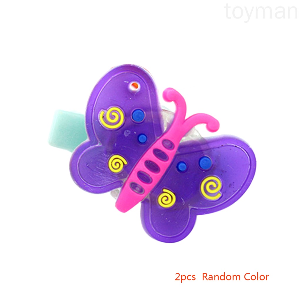 Set 2 / 4 / 6 / 10 Kẹp Tóc Hình Hoạt Hình Có Đèn Led Cho Bé Gái