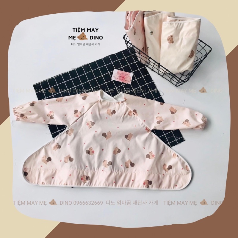 Yếm ăn dặm tiểu quý tộc chống thấm cotton thoáng khí có giác hút chân không cho bé trai bé gái